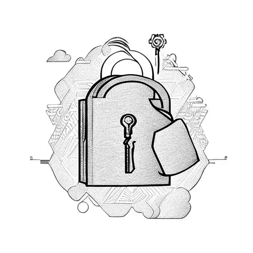 Consistency written in the shape of a key which opens a lock to success tattoo design idea