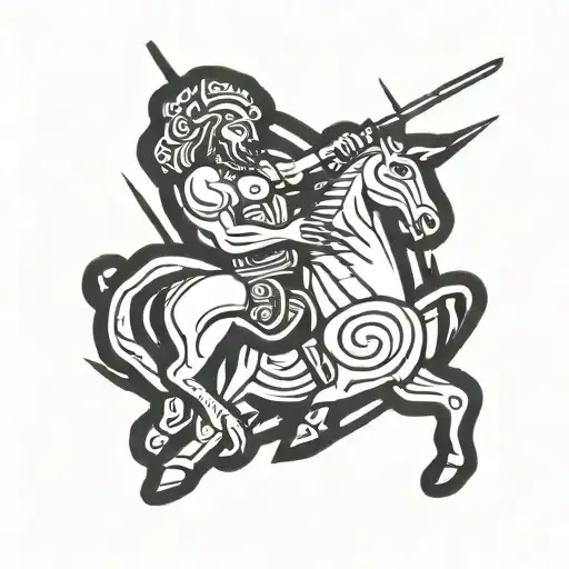 african centaur pointing a rifle tattoo design idea