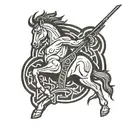 african centaur pointing a rifle tattoo design idea