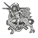 african centaur pointing a rifle tattoo design idea