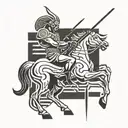 african centaur pointing a rifle tattoo design idea