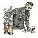bartending tattoo design idea