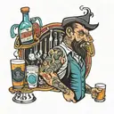 bartending tattoo design idea