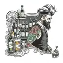 bartending tattoo design idea