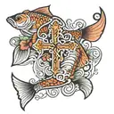 Im creating a forearm tattoo with a cross, a little fish, a girls name callie and my last name Kekua tattoo design idea