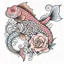 Im creating a forearm tattoo with a cross, a little fish, a girls name callie and my last name Kekua tattoo design idea