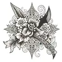 Im creating a forearm tattoo with a cross, a little fish, my girls name name callie and my last name Kekua tattoo design idea