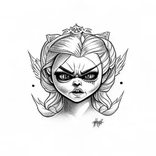 bride of chucky  tattoo design idea