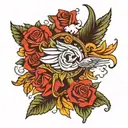 D C linked together tattoo design idea