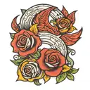 D C linked together tattoo design idea