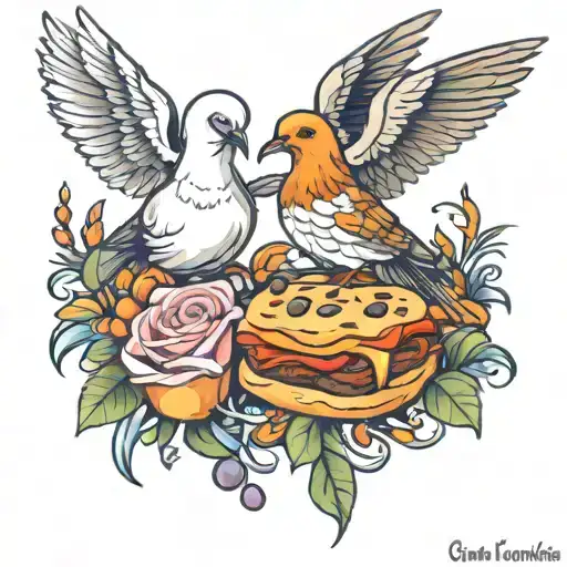 Langos and Dove tattoo design idea