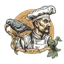 Chef and Pigeon tattoo design idea