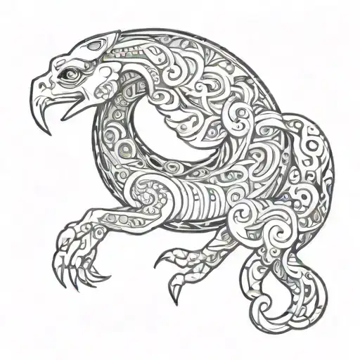 moon maya cancer zodiac sign tattoo design idea