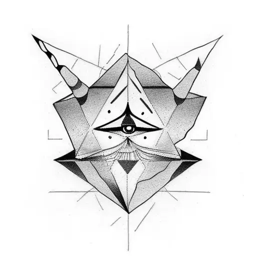 Triangles with eye in centre tattoo design idea