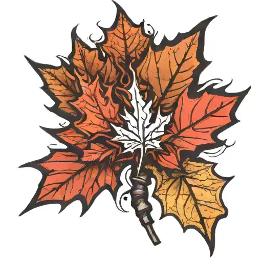 croatian and canadian maple leaf merged and appear like emerging from a tear in my skin tattoo design idea
