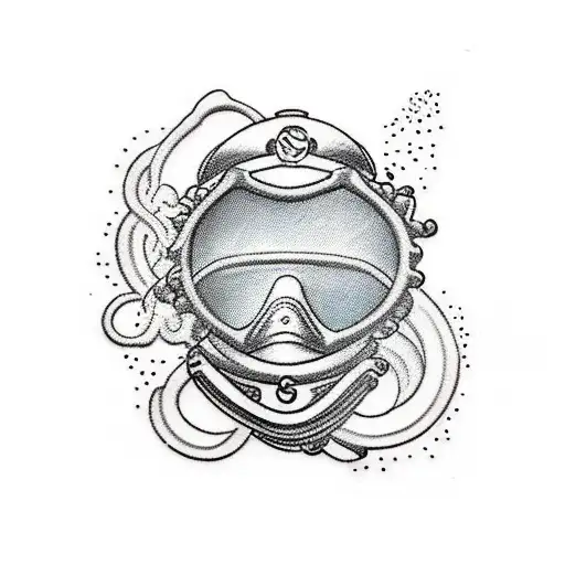 spiritual, meditative scuba diving related tattoo tattoo design idea