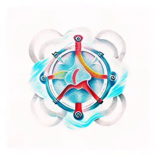spiritual, meditative scuba diving related tattoo tattoo design idea