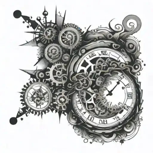 A clock with irregular or missing numbers can symbolize the disruption of time and consciousness during a seizure tattoo design idea