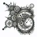 A clock with irregular or missing numbers can symbolize the disruption of time and consciousness during a seizure tattoo design idea