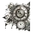 A clock with irregular or missing numbers can symbolize the disruption of time and consciousness during a seizure tattoo design idea