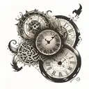 A clock with irregular or missing numbers can symbolize the disruption of time and consciousness during a seizure tattoo design idea
