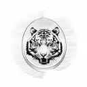 tiger with moon tattoo design idea