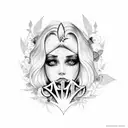 peace, love, rock and roll, feminine, daughter tattoo design idea