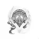 peace, love, rock and roll, feminine, daughter tattoo design idea