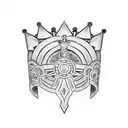 caesar crown tattoo design idea