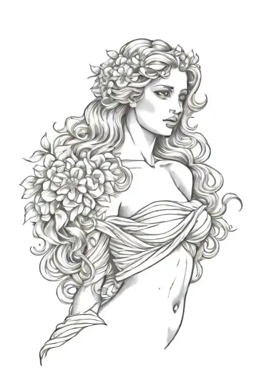 full body Aphrodite realistic sexy girl shoulder tattoo  tattoo design idea