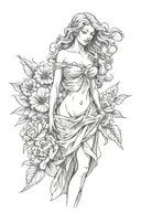 full body Aphrodite realistic sexy girl shoulder tattoo  tattoo design idea