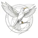 mockingjay bird geometric design incorporating elements tattoo design idea