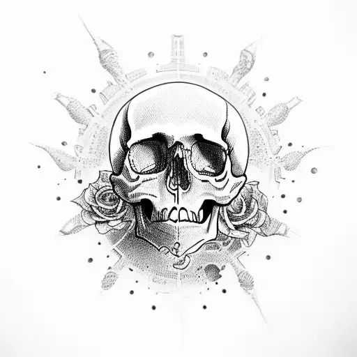 skull that whispers tattoo design idea