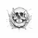 skull that whispers tattoo design idea