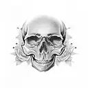 skull that whispers tattoo design idea