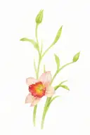 narcissus poppy violet snowdrops bouquet tattoo tattoo design idea