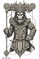 water monkey king tattoo design idea