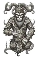 water monkey king tattoo design idea