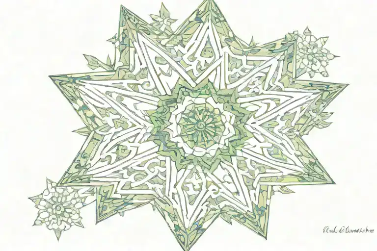 Granada, the Alhambra and Sierra Nevada, 8-point star tattoo design idea