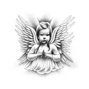 angel good v evil tattoo design idea