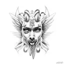 angel good v evil tattoo design idea