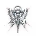 angel good v evil tattoo design idea