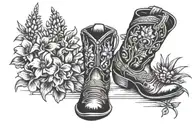 bluebonnet cowboy hat boots tattoo design idea