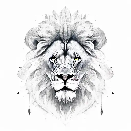 lion and warrior tattoo design idea