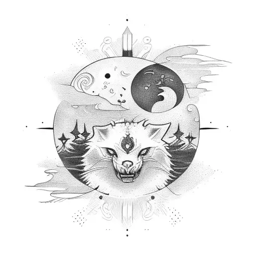 sol e lua tattoo design idea