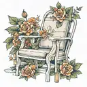 A tattoo design of a white folding chair with a floral theme could be both unique and meaningful. Here's how it could lo tattoo design idea