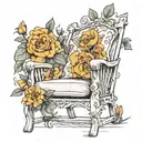 A tattoo design of a white folding chair with a floral theme could be both unique and meaningful. Here's how it could lo tattoo design idea