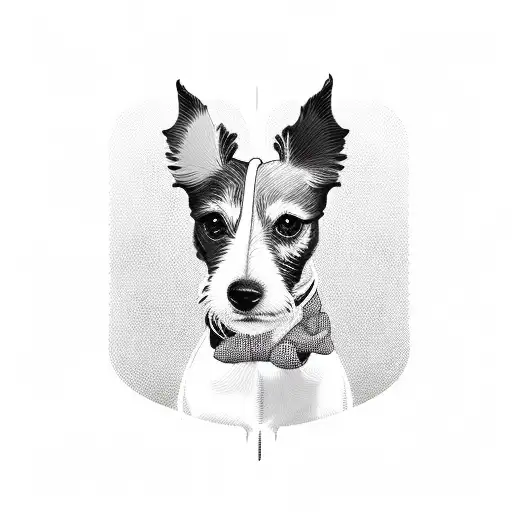 jack russell with heart tattoo design idea