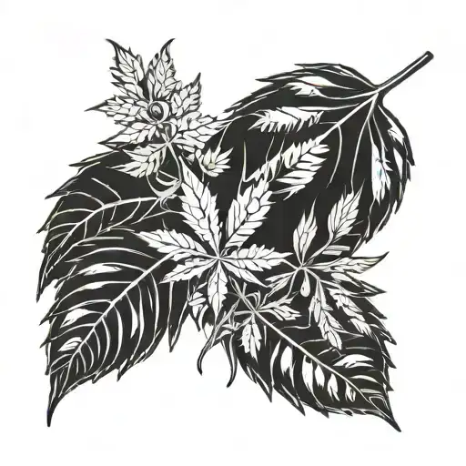 suicideboys and weed leafs  tattoo design idea