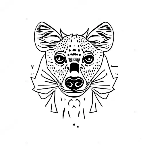 A spotted hyena in a natural pose tattoo design idea